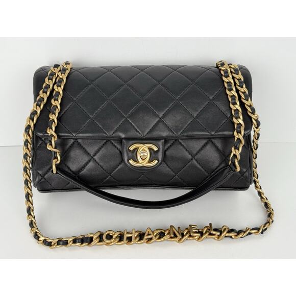 Chanel Timeless Classic Flap Medium Quilted Leather Shoulder Bag Black with Gold - Picture 2 of 16